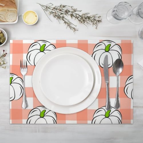 Faux Leather 12 X 18 Inchs Pink Gingham Placemat 6- Count T640