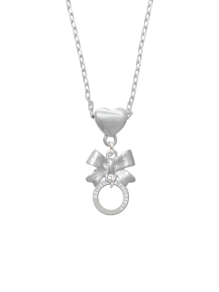 Silvertone Infinity Ring Necklace O991