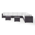 7Pc Outdoor Wicker Sectional Set White/Brown K281419