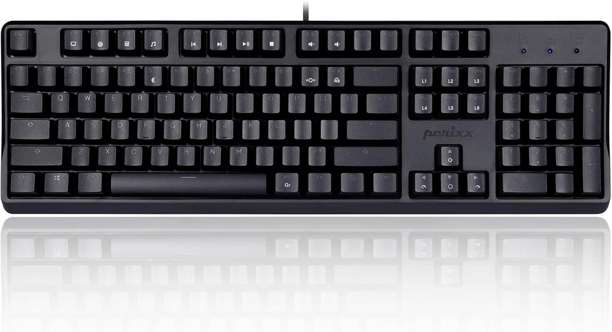 Mechanical Gaming Keyboard, Wired USB, RGB Backlighting, Clicky Gateron Blue Switches, US English, Pack of 2 I513391