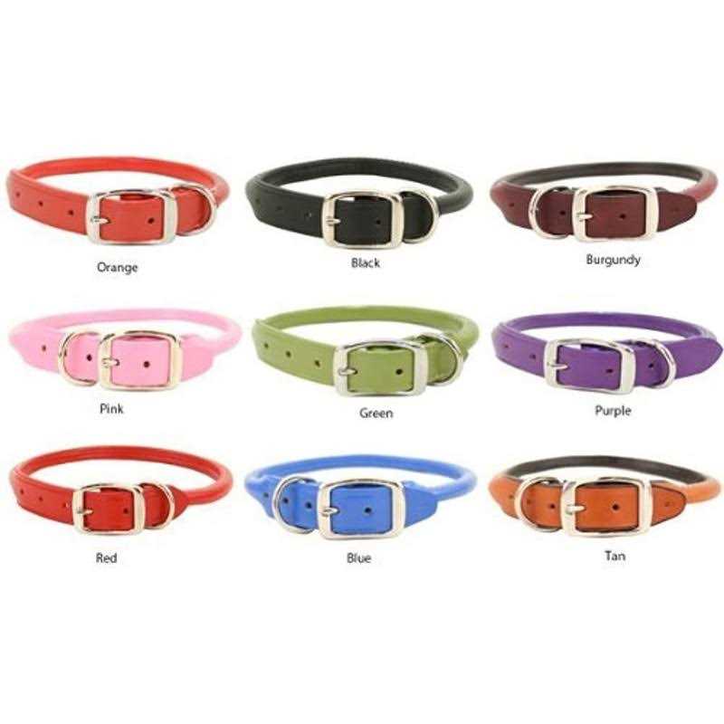 Leather Rolled Dog Collar R776