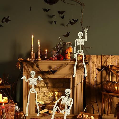 5.4Ft Posable Life Size Skeleton with Glowing Eyes N847