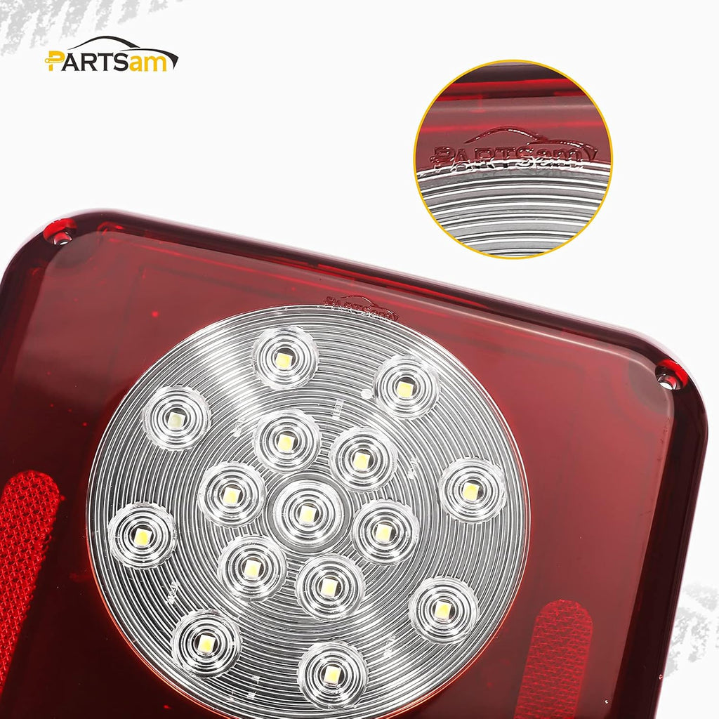 2Pcs Double Led Trailer Tail Lights with Stop Turn Tail Backup Reverse Lights M27926