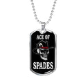Skull Dog Tag Stainless Steel or 18k Gold 24" Chain I4689