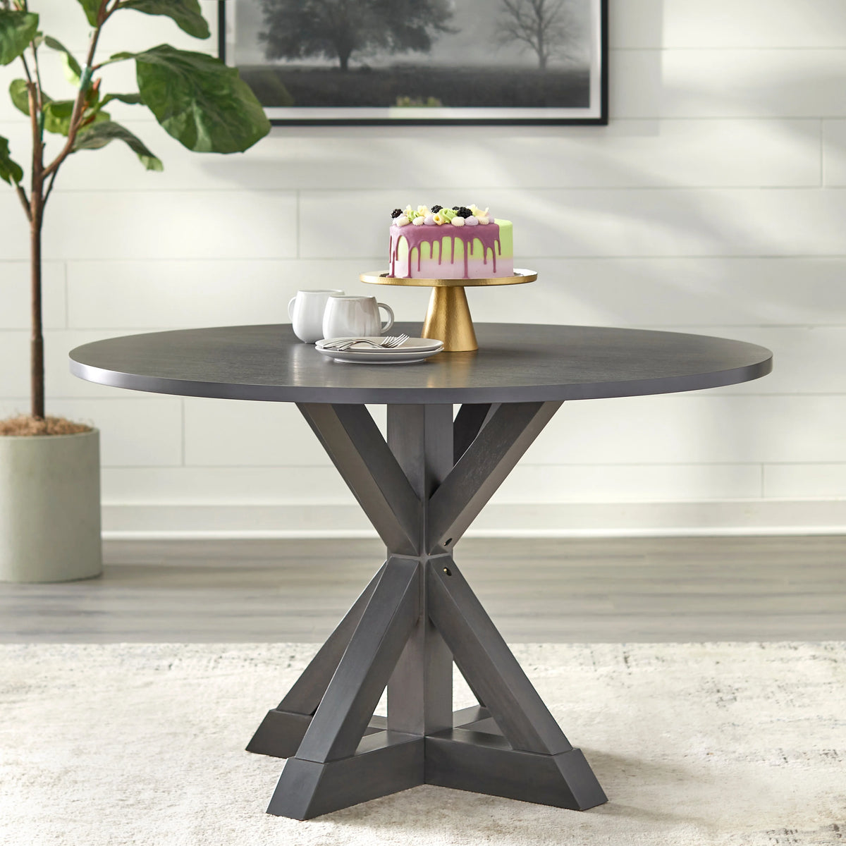 Dining Table Whitewash Grey Finish H104