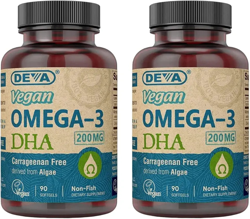 Vegan Omega-3 DHA 200 MG Softgels 90 Count Pack of 2 X1976