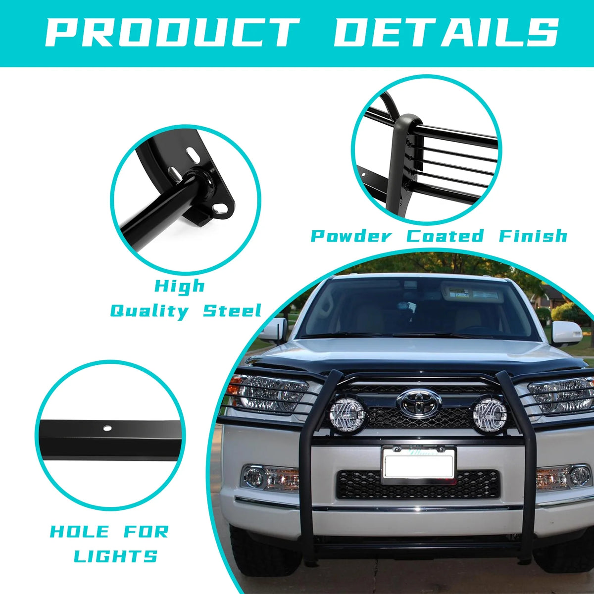 Black Steel Front Bumper Grille Guard for Toyota 4Runner R399