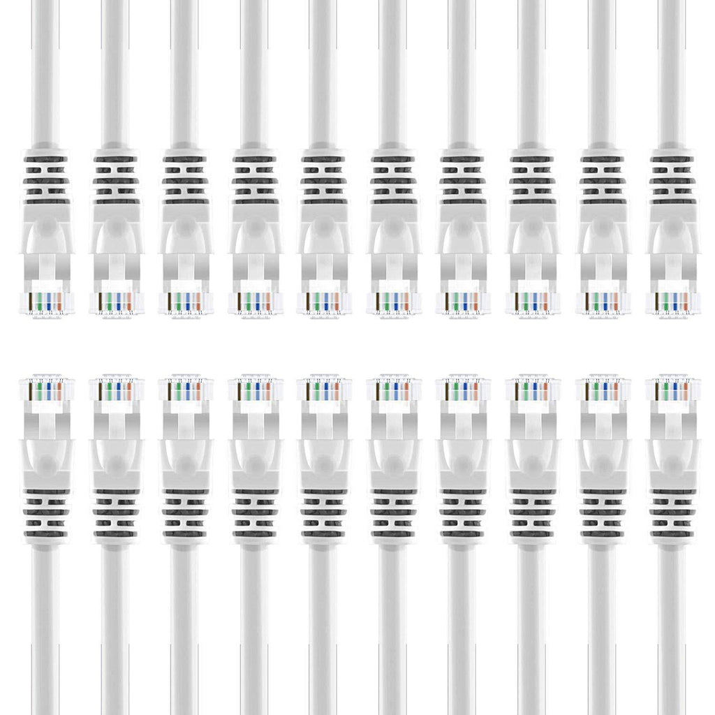 100-Pack Cat 6 Ethernet Cable White 0.5 Feet O29658