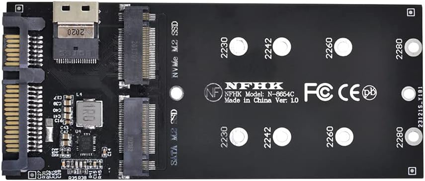 NGFF M-Key NVME to SFF-8654 Slimline SAS Card Adapter and U.2 SFF-8639 NVME PCIe SSD Cable, Pack of 2 U35878
