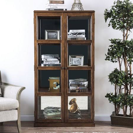 4-Shelf Wood Curio Cabinet Y100