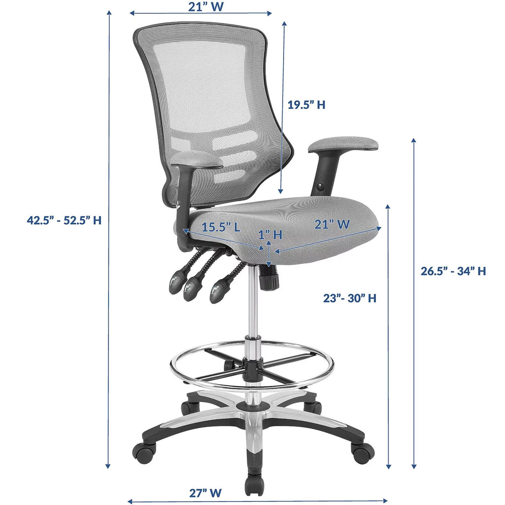 Gray Mesh Drafting Chair U456