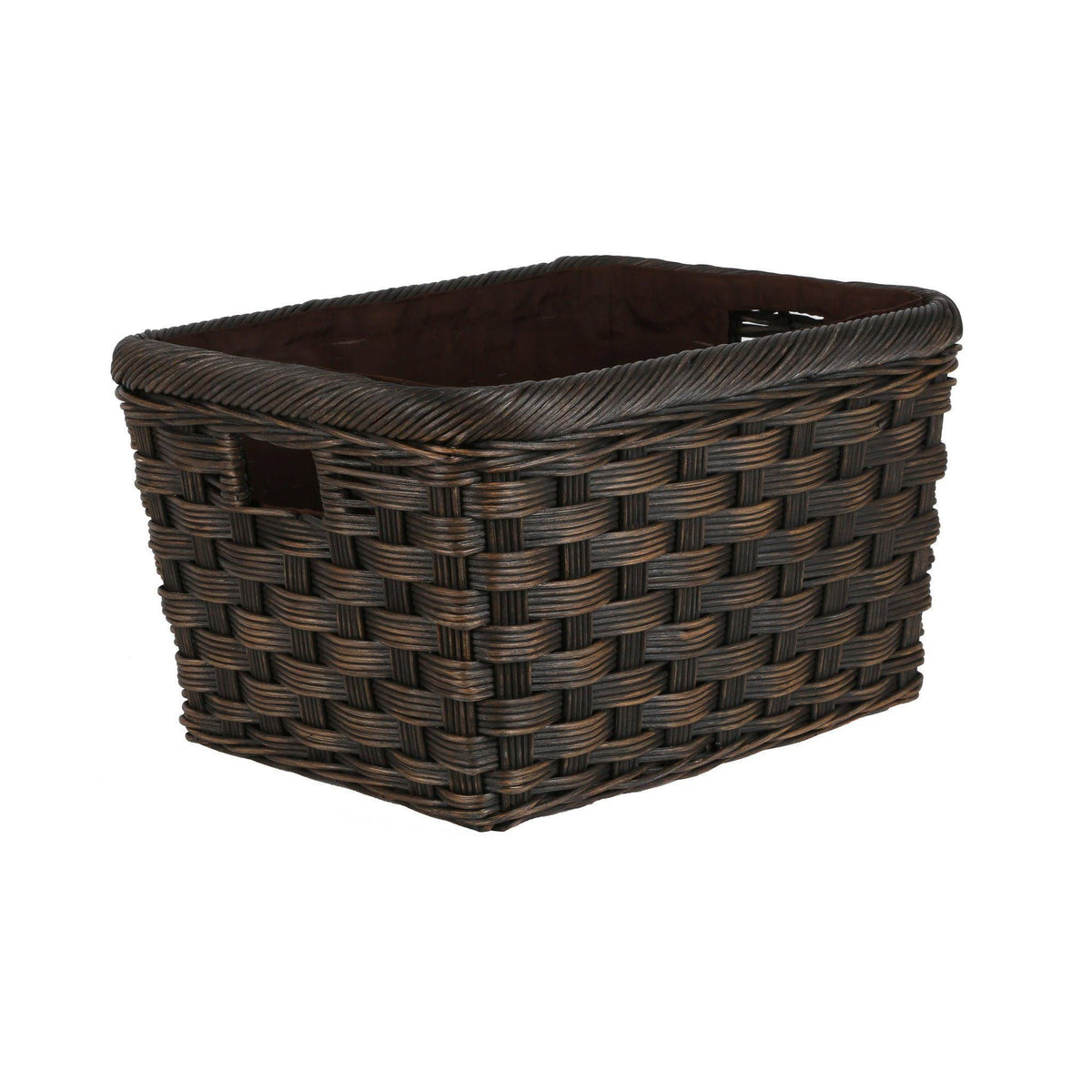 Antique Walnut Brown Wicker Storage Basket I8234