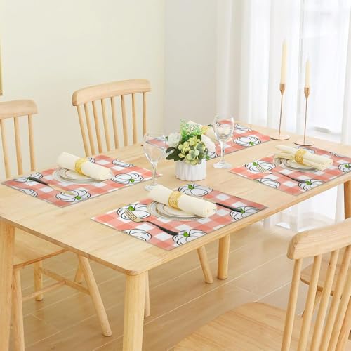 Faux Leather 12 X 18 Inchs Pink Gingham Placemat 6- Count T640