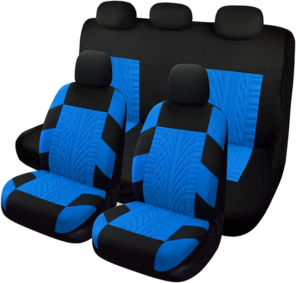 Black & Red Breathable Washable Universal Car Seat Covers Full Set W961486
