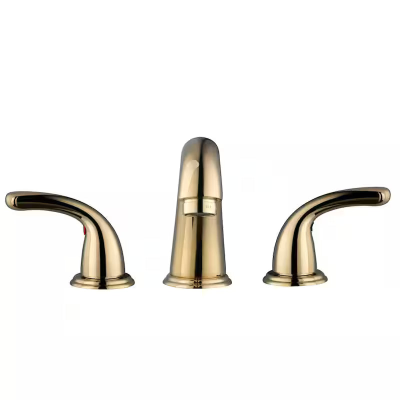 8 in. Widespread Double-Handle High-Arc Bathroom Faucet in Polished Brass T717556