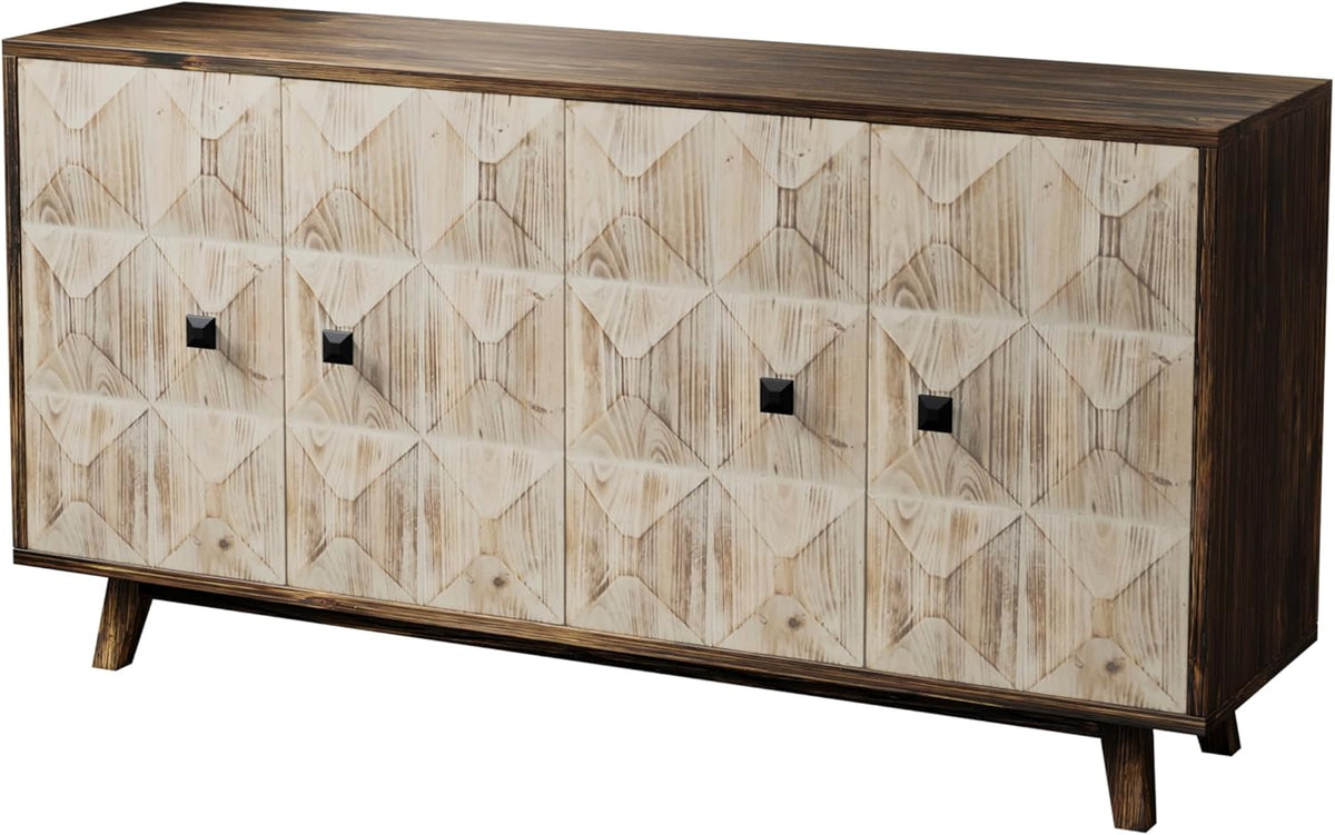 4-Door Wood Cabinet with Adjustable Shelves J74785