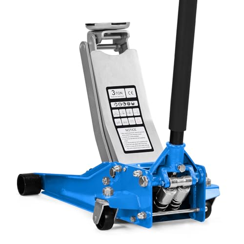 Low Profile Floor Jack, Dual Pistons Quick Lift Pump, Orange J4640