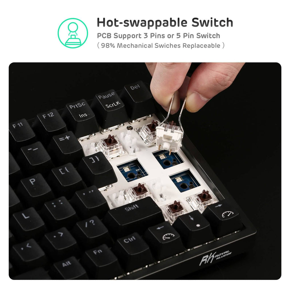 84 Keys Wireless 75% Mechanical Keyboard K378236