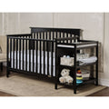 Black Convertible Crib with Changer H762
