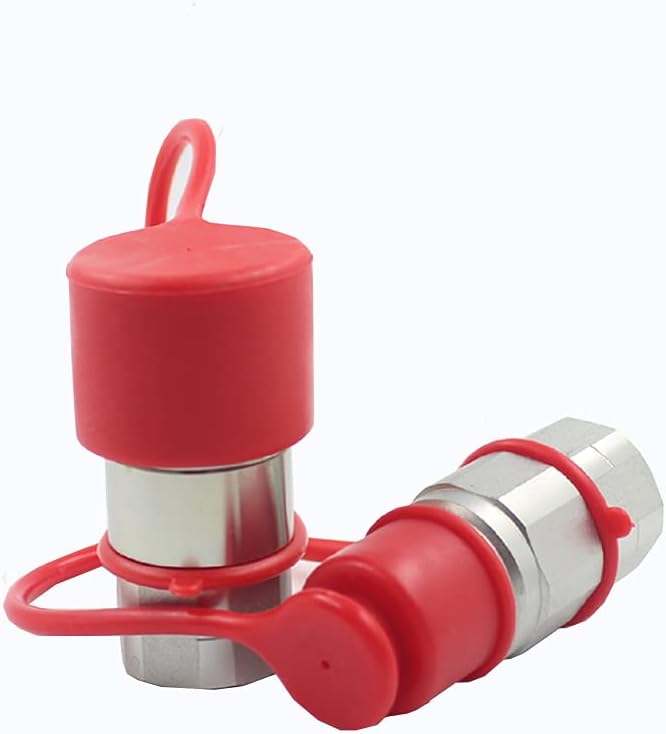 1/4 Flat Face Hydraulic Quick Connect Coupling Set with Black Dust Cap F8057