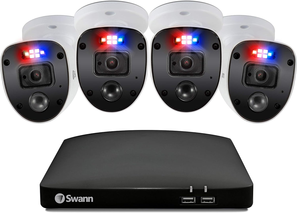Black Enforcer 8 Channel 4 Camera Wired CCTV Security Camera System D8195