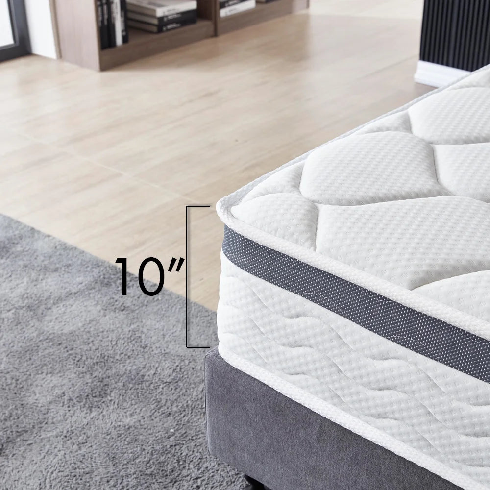 Queen Size 10 Inch Memory Foam Spring Hybrid Mattress J91920