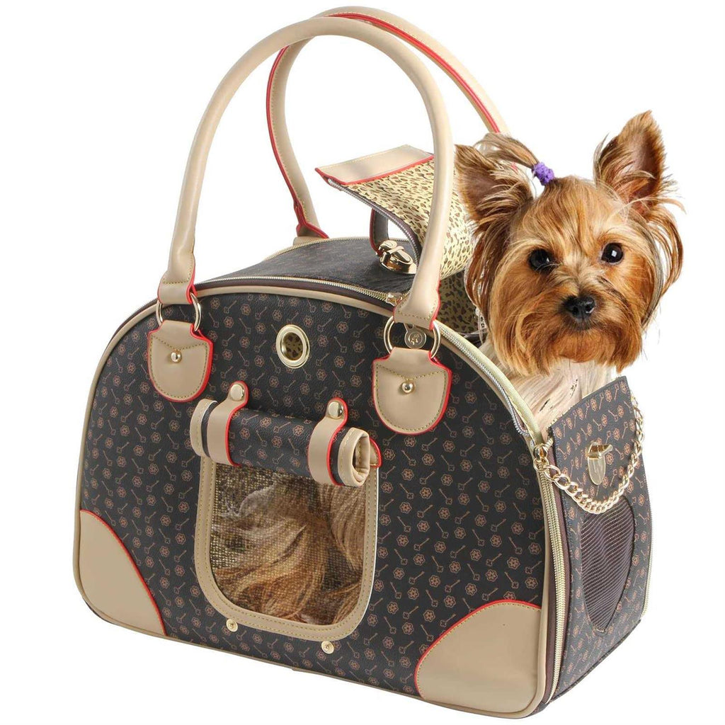 Fashion Pu Leather Dog Carrier Handbag Purse Cat Tote Bag R390