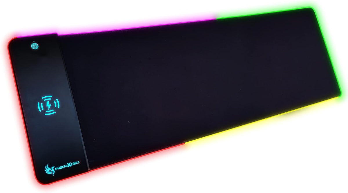 RGB Wireless Charging Mouse Pad 15W, Extra Large 900x300x4mm, Non Slip Rubber Base, Pack of 2 Z95971