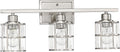 Brushed Nickel 3 Light Wall Sconce with Clear Glass Cage Shade Z623