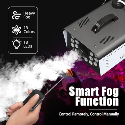 1200W Fog Machine with 18 LED Lights and Remote O48261