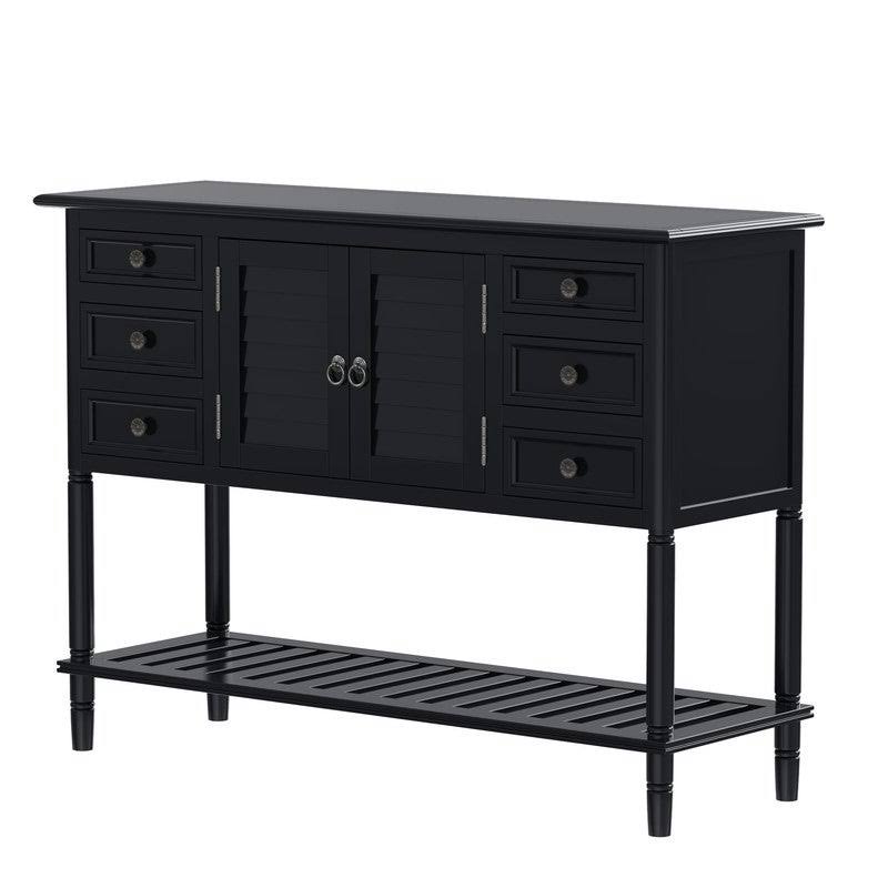 Red Console Table with 6 Drawers S85000