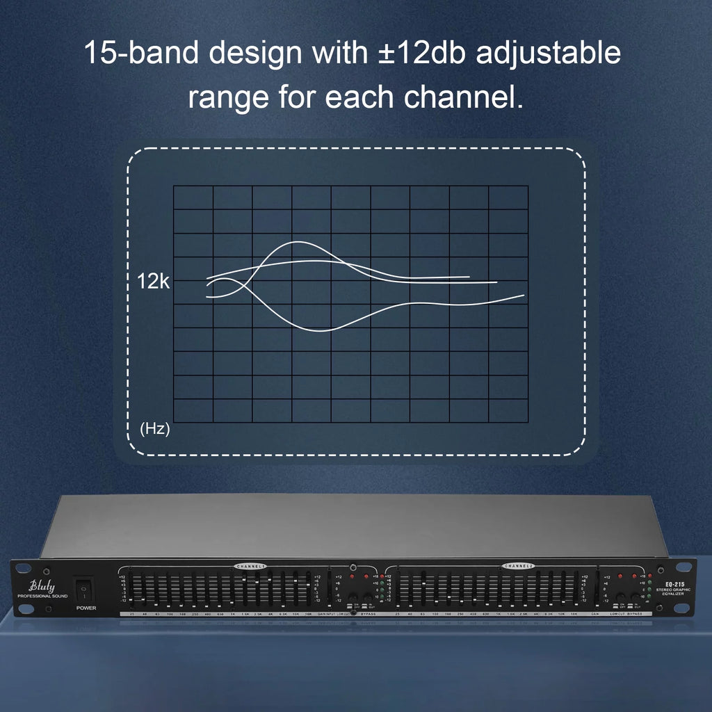 Dual Channel 15-Band Rack Mount Stereo Graphic Equalizer X284326