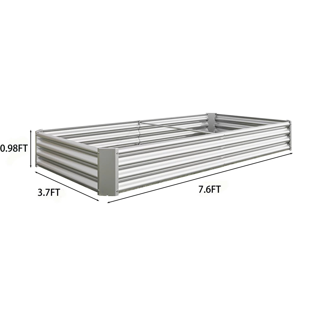 Metal Raised Garden Bed Outdoor for Vegetables Flowers Herb U36090