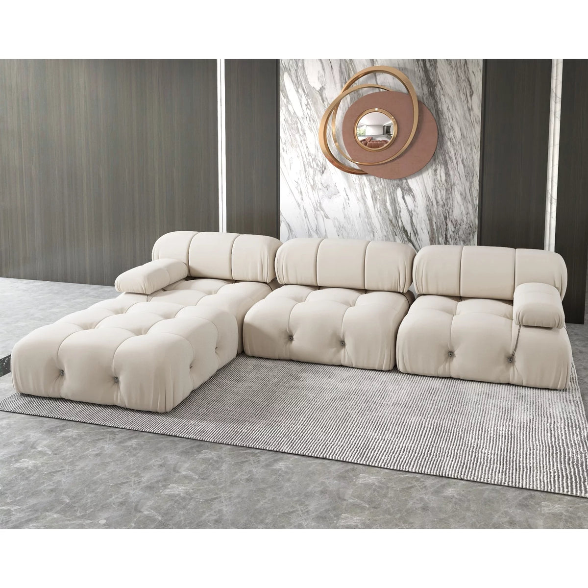 Velvet Upholstered Modular Sectional Sofa B302915