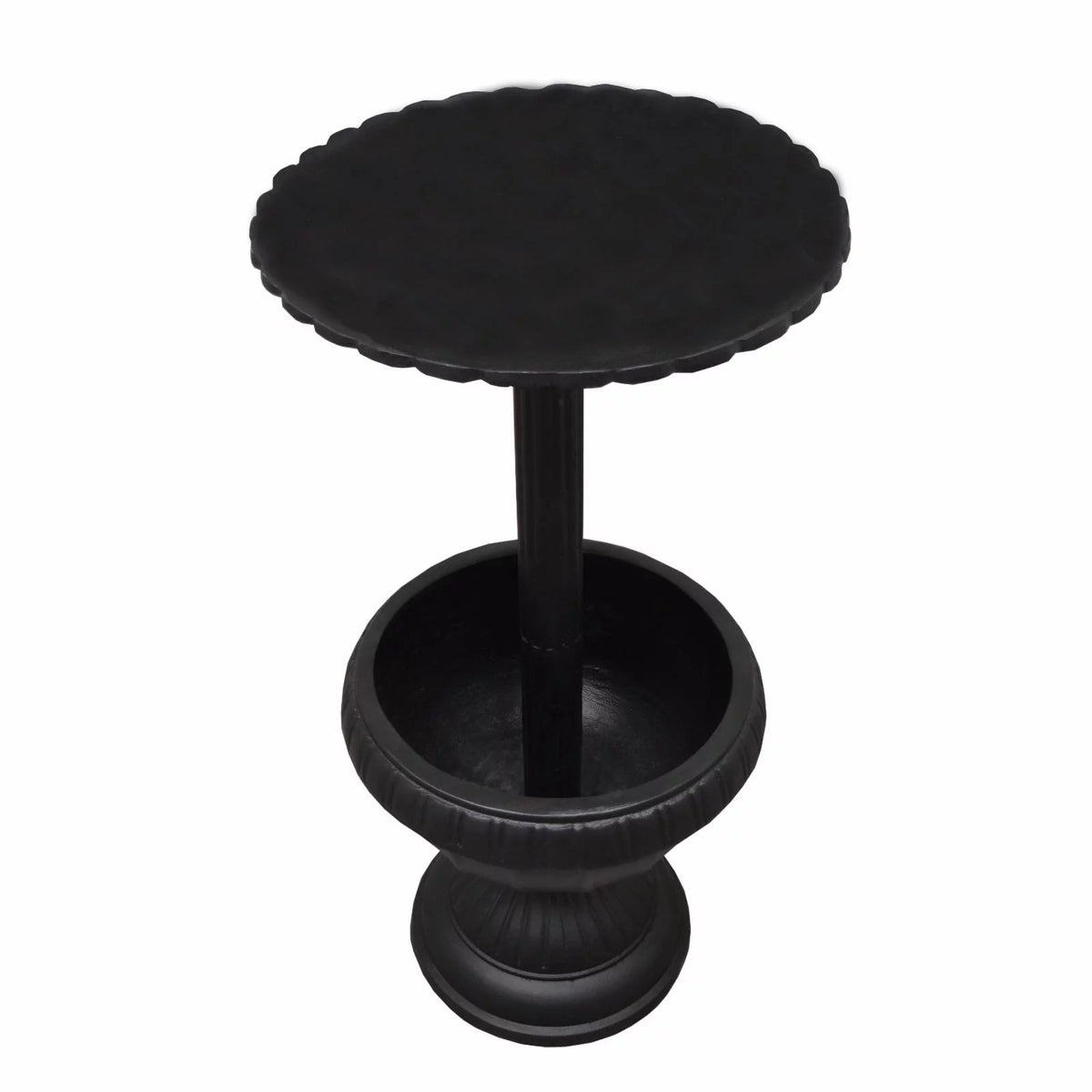 Round Cast Aluminum Bird Bath and Planter Vase Combo C98321