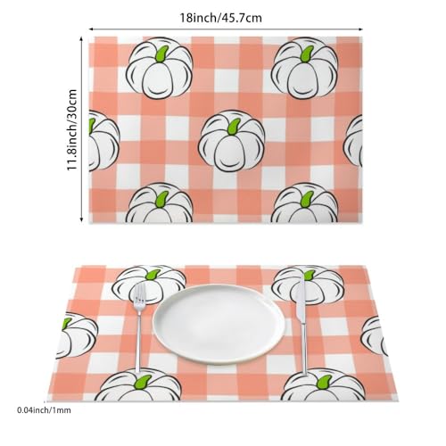 Faux Leather 12 X 18 Inchs Pink Gingham Placemat 6- Count T640