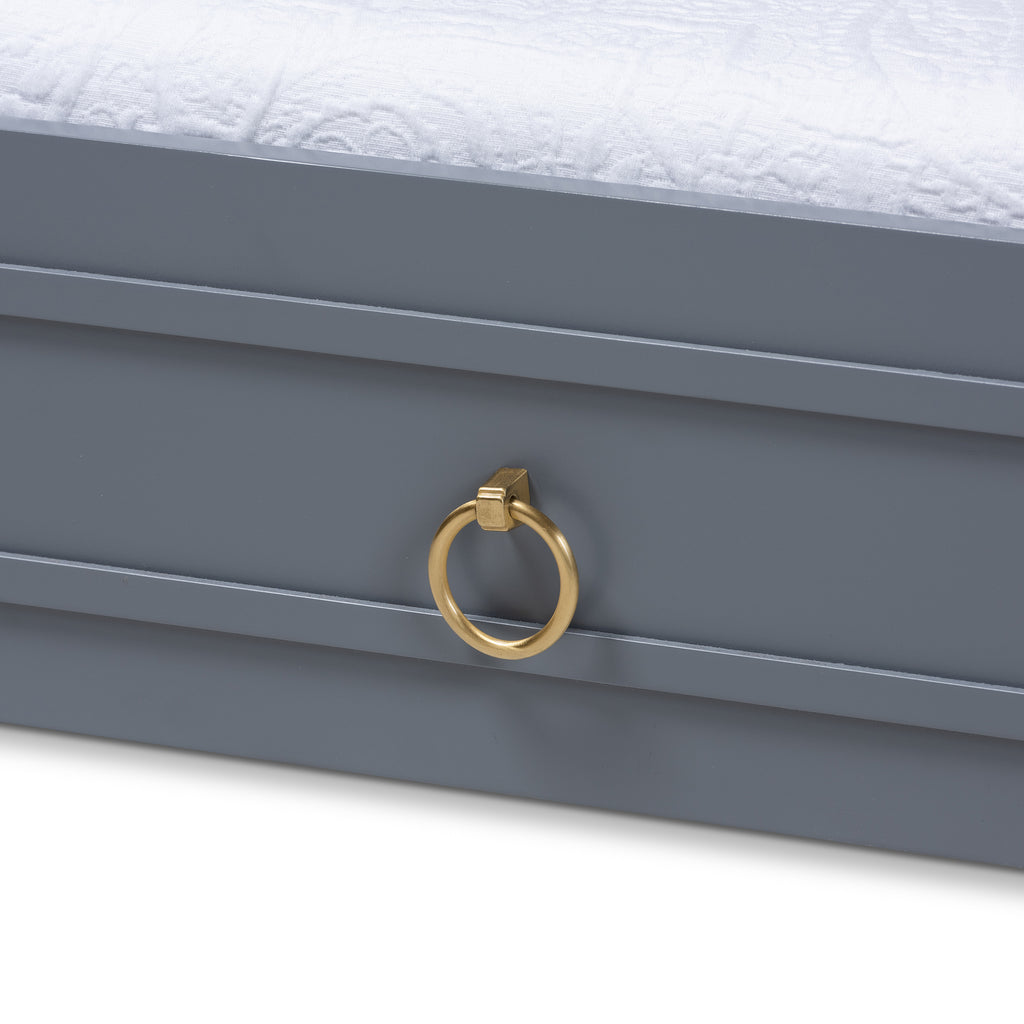 Gray Finished Wood Twin Size Trundle Y130