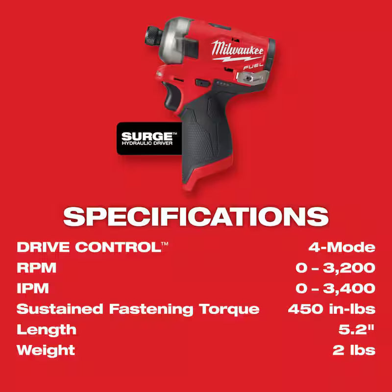 12-Volt Lithium-Ion 1/4 in. Cordless Hex Impact Driver Compact Kit G7622