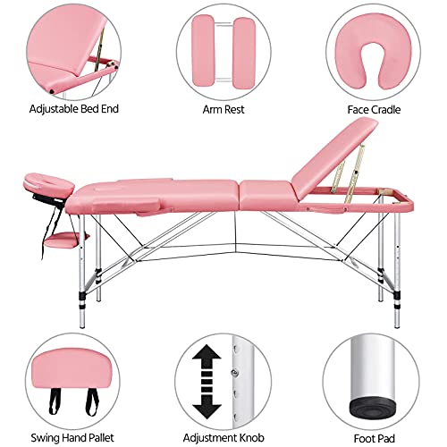 Black 28 Inch Wide Adjustable Folding Massage Table K2234
