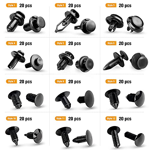 240PCS Bumper Retainer Clips Car Plastic Rivets Push Retainer Kit Auto Push Pin Rivets Set Y4750