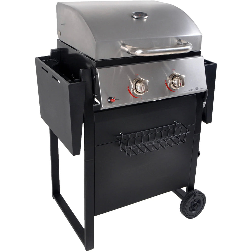 2-Burner Propane Gas Grill, Stainless and Black L877