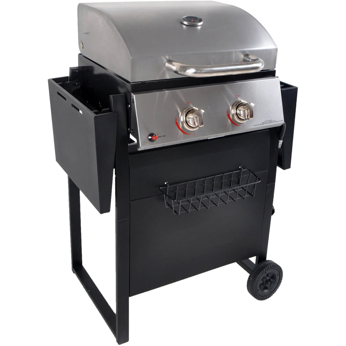 2-Burner Propane Gas Grill, Stainless and Black L877
