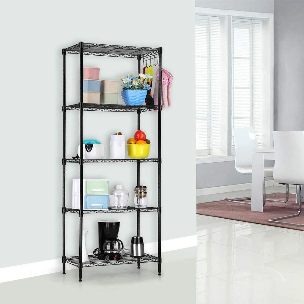 Black Metal Kitchen Organizer Rack Shelf H9367