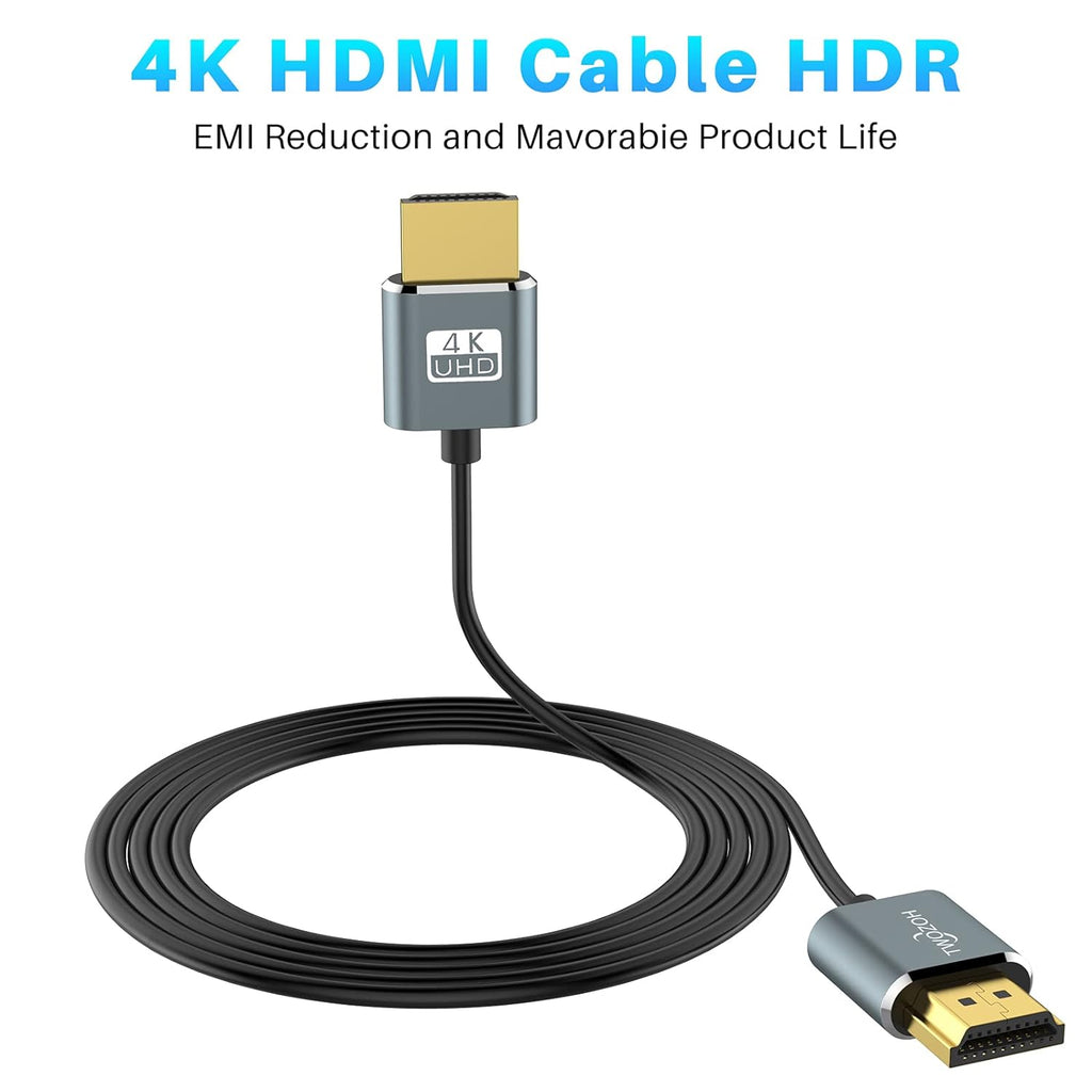 Ultra-Thin HDMI to HDMI Cable 5FT, Flexible HDMI 2.0 Cord Q6842