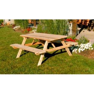 Cedar 4 Foot Picnic Table with Attached Bench X464729