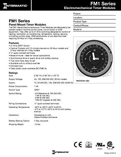Electromechanical Timer, 7-Day, SPDT, 21A B478