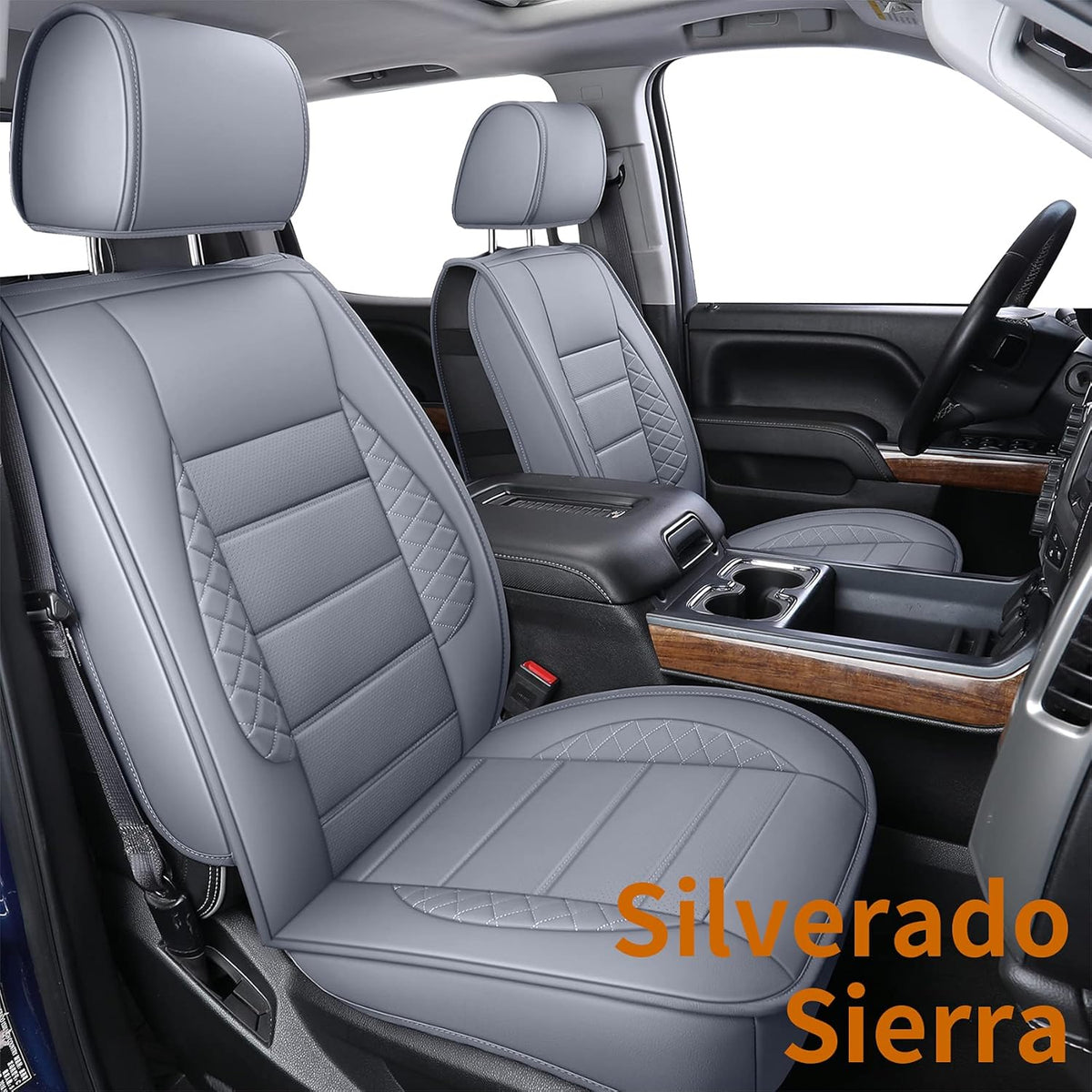 Black 2 pcs Water Proof Faux Leather Seat Covers L9007
