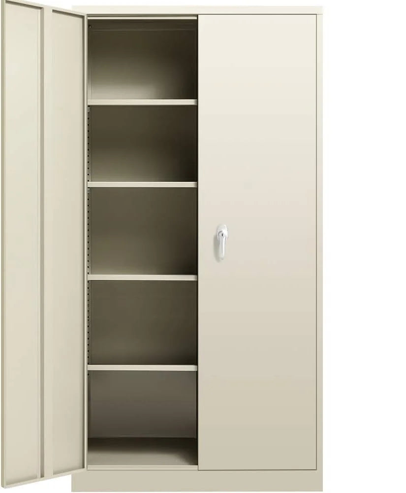 Black Metal Storage Garage Cabinet with Locking Doors and Adjustable Shelves L489962