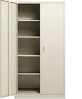 Black Metal Storage Garage Cabinet with Locking Doors and Adjustable Shelves L489962
