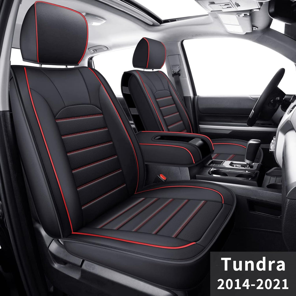 Black & Blue Faux Leather Full Set Seat Covers O300771